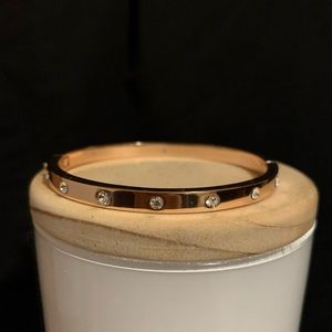 Kate Spade Set in Stone Rose Gold Hinged Bangle